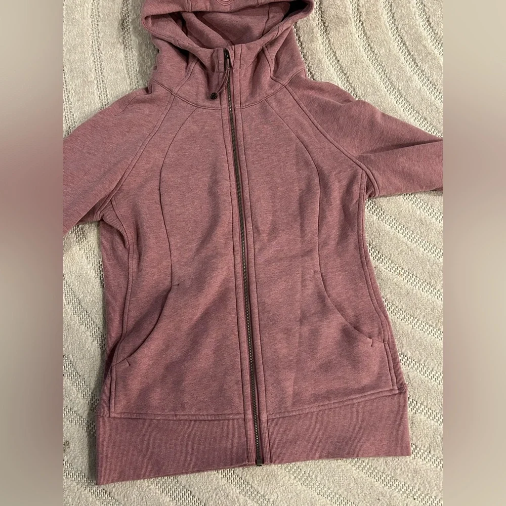 Lululemon Scuba Full-Zip Hoodie in Heathered Velvet Dust - Size 8